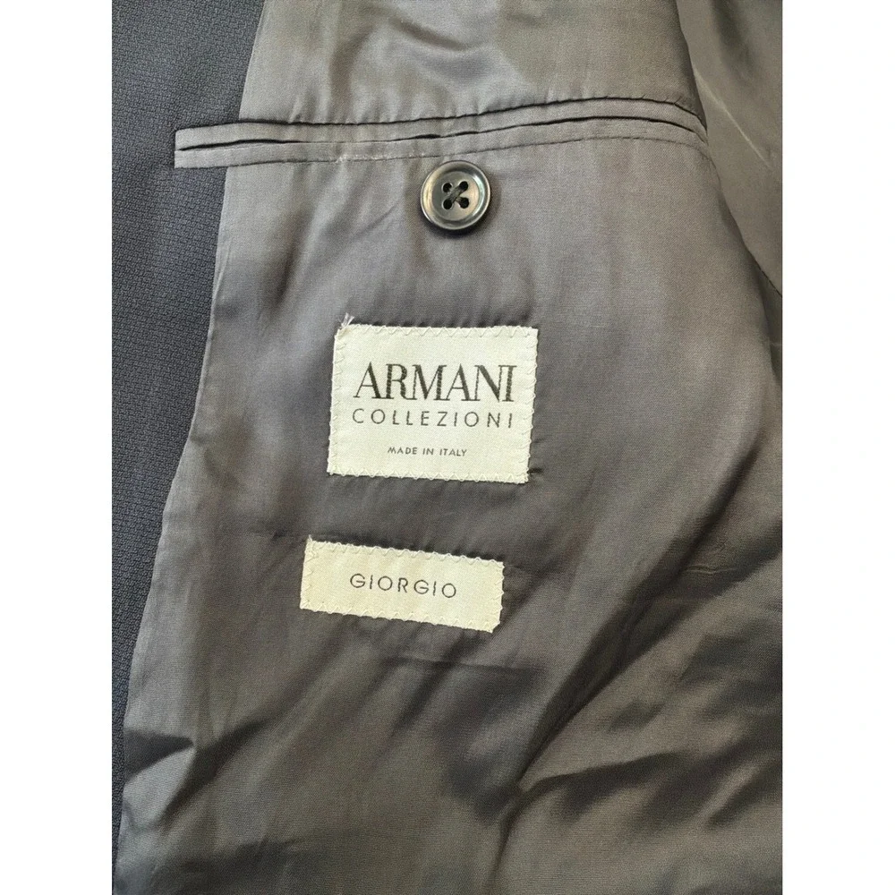 Armani Collezioni Blazer Mens 42R Navy Blue Italian Wool Old Money Sport Coat
